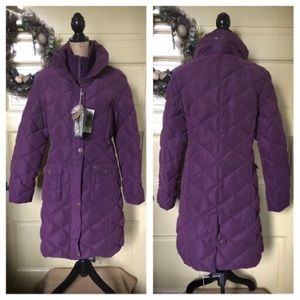 NEW Purple long down winter statement parka